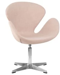 Кресло дизайнерское DOBRIN SWAN (бежевая ткань IF1, золотое основание)