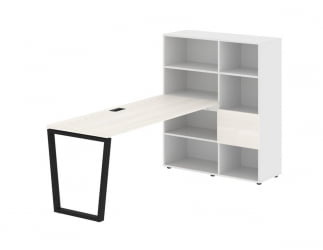 Рабочая станция ЕДИС ЕВРСТ 1117 Ясень Траун Черный Белый / EDIS EVRST