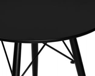 Маленький обеденный стол DOBRIN CHELSEA 80 BLACK (столешница черная, основание черное)