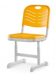 Стул ученический пластиковый регулируемый (рост 5-7) Желтый