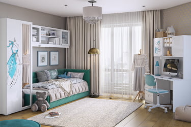 Кровать  0.9 Альба (Тахта) КМ.Т-16 сосна (велюр) / КМ.T-16