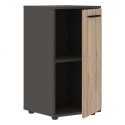 Шкаф колонка с глухой малой дверью EDIS ELCS 42.1 Дуб Денвер светлый Черный Мокко