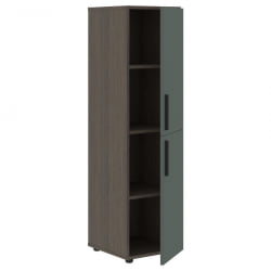 Шкаф-колонка с двумя глухими малыми дверьми (правый) VELION VMCS 40.4 R Нефрит Дуб Сильвер