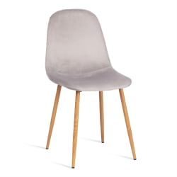 Кухонный стул BREEZE (mod. 4724) вельвет/металл, 44 х 53 х 87 см, Light grey (светло-серый) HLR14 / натуральный