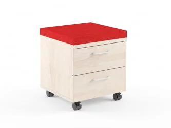 Тумба Мобильная XMC-2D Бук Тиара/Красный