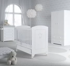 Комод в детскую Micuna Valentina пеленальный B-970 white матрасик stars grey