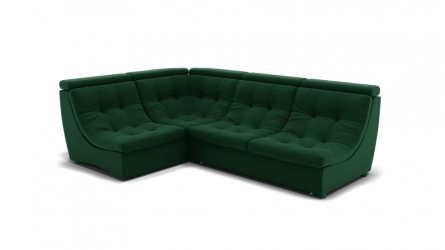 Диван Монако-3 (ЗР) Цвет фасада: Зеленый; Тип: Универсальный; Материал фасада: Металл/Велюр