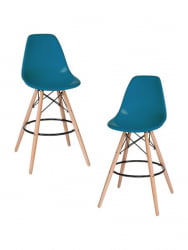 Стул барный DOBRIN DSW BAR (ножки светлый бук, цвет сиденья морской волны (G-05)) 2 шт