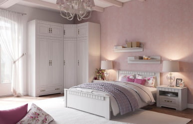 Спальня Прованс №1 Бодега белая-Платина премиум