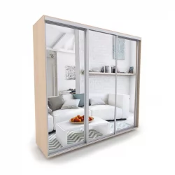 Трехстворчатый шкаф Акцент-Сим З 2400х600  Дуб молочный