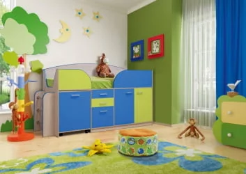 Уголок школьника Юниор-4.1 Ясень шимо светлый/Лайм/Оранжевый