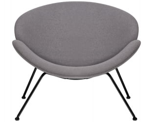 Кресло дизайнерское DOBRIN EMILY (серая ткань AF7, черное основание)