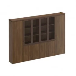 Шкаф комбинированный (для документов узкий + со стеклом 2 шт. + для одежды узкий) MARK МК 390 Орех тоскана