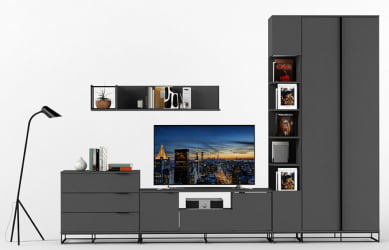 Полка навесная City средняя графит