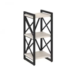 Стеллаж на регулируемых опорах - 3 полки LOFT VR.L-MST.O-3.4 Металл черный Денвер светлый