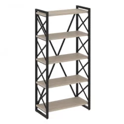 Стеллаж на регулируемых опорах - 5 полок LOFT VR.L-MST.O-5.8 Металл черный Дуб Аттик