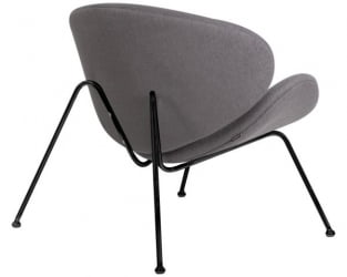 Кресло дизайнерское ДОБРИН ЕМИЛЙ (серая ткань АФ7, черное основание) 2 шт / DOBRIN EMILY AF7,