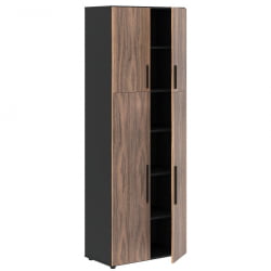 Шкаф с глухими средними и малыми дверьми VELION VENEER VRHCS 80.3 Американский орех Яшма черная