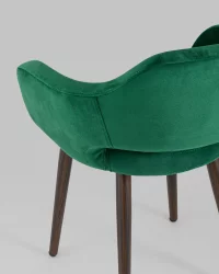 Стул с подлокотниками Саймон велюр Темно-зеленый