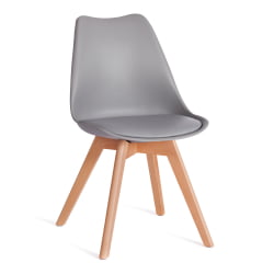 Стул TULIP (mod. 73-1) дерево/пластик/экокожа, 47,5x55x80 см, серый