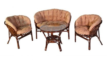 Комплект Багама с диваном, подушки светлые полные Bahama11 молочный шоколад