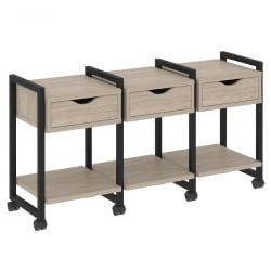 Тумба на колесных опорах наборная. Вариант №4 LOFT VR.L-TN-4.K Металл черный Дуб Аттик