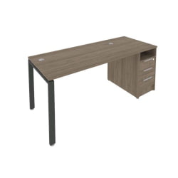 Рабочая станция с опорной тумбой Метал Сйстем Б.РС-СТП -1.3 Вяз/Антрацит / Metal System