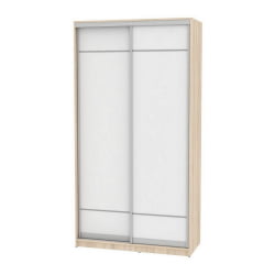 Белый шкаф-купе в прихожую B-220х120х60-1(ДСС-Белый-D7D7)