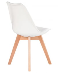 Стул обеденный DOBRIN JERRY SOFT (ножки светлый бук, цвет сиденья белый (W-02)) 4 шт