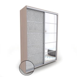 Шкаф-купе с зеркальными дверьми Акцент-Квадро КЛ 1600х600 Шимо светлый/хром