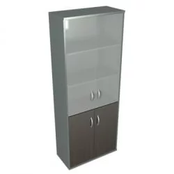 Шкаф со стеклянными дверьми СТ-1.2 Венге/металлик