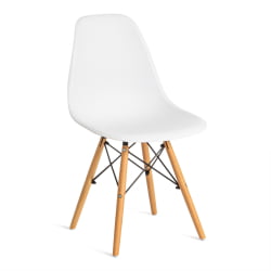 Кухонный стул CINDY (EAMES) (mod. 1801) дерево бук/металл/сиденье пластик, 45x51x82 см, White (белый)