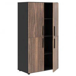 Шкаф с 2 комплектами глухих малых дверей VELION VENEER VRMCS 80.4 Американский орех Яшма черная