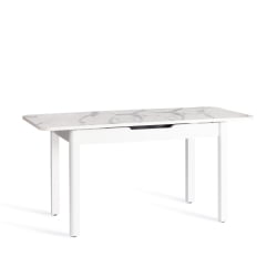 Стол ALIGERY ЛДСП/HPL/опора-массив березы , 130 х 75+30 х 75 см, Мрамор светлый/белый