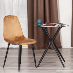 Металлический стул BREEZE (mod. JSC-58) Велюр/металл , 44 х 53 х 86 см, brown (коричневый) HLR12 / черный