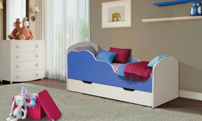Кровать детская ОБЛАКА №2 700*1400 Белый/Синий