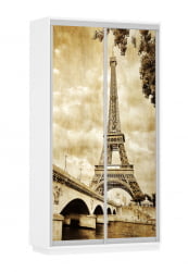 Шкаф-купе двухдверный Экспресс Дуо 1200х2200h Париж/Белый снег