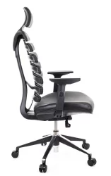Эргономичное кресло Ergo Black кожа Черный