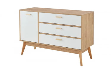 Комод Калгари 1200 Дуб натуральный светлый/белый матовый