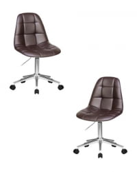 Офисное кресло для персонала DOBRIN MONTY (коричневый) 2 шт