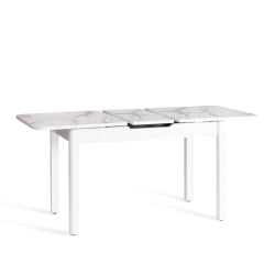 Стол ALIGERY ЛДСП/HPL/опора-массив березы , 130 х 75+30 х 75 см, Мрамор светлый/белый