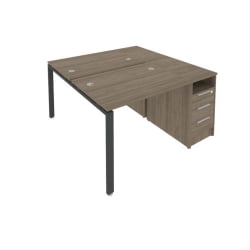 Рабочая станция с опорной тумбой Метал Сйстем Б.РС-СТП-2.1 Вяз/Антрацит / Metal System