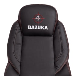 Кресло офисное BAZUKA кож/зам, черный/черный перфорированный/коричневый, 36-6/36-6/06/36-36