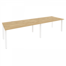 Стол переговорный (2 столешницы) ОНИКС О.МП-ПРГ-2.4 Тиквуд Светлый/Белый / ONIX O.MP-PRG-2.4