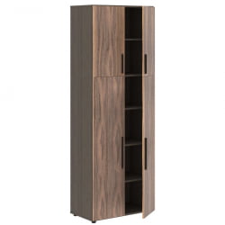 Шкаф с глухими средними и малыми дверьми VELION VENEER VRHCS 80.3 Американский орех Яшма черная