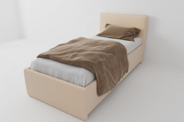 Кровать Эко Стандарт с ортопедическим основанием (Berhouse) Цвет фасада: Бежевый; Материал фасада: ЛДСП; Спальное место: 800х2000 мм 