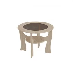 Стеклянный журнальный стол №13 Дуб сонома