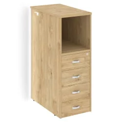 Тумба с подсветкой 4 ящика завершающая, правая ONIX O.R-TV-4.S(R) Тиквуд светлый