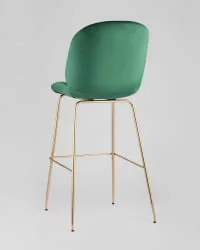 Стул барный Beetle Lite PU со спинкой Изумрудный