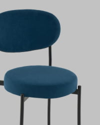 Стул Полубарный Бриф ДД ПБ велюр синий / DD